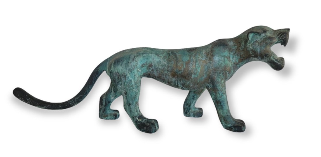 VINTAGE MID-CENTURY BRASS PANTHER SCULPTER (1 of 6)