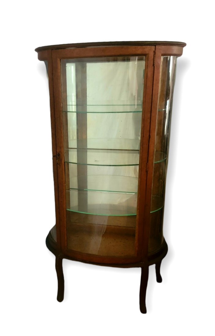 ANTIQUE CURIO CABINET WITH KEY (1 of 7)