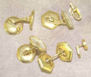 14ct GOLD & MOTHER OF PEARL CUFF LINK SETS - 3