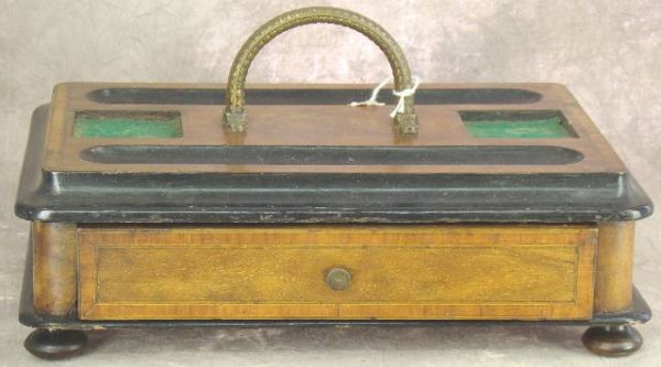 VICTORIAN WALNUT VENEERED DESK STAND
