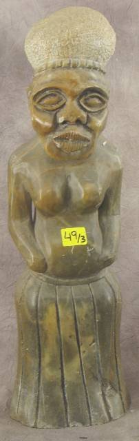 3 CARVED AFRICAN FIGURES (1 SOAPSTONE) - 3