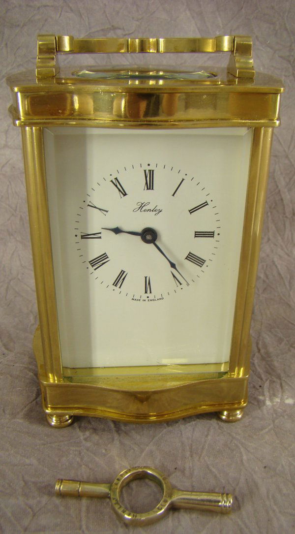 1507 ANTIQUE "HENLEY" BRASS CARRIAGE CLOCK