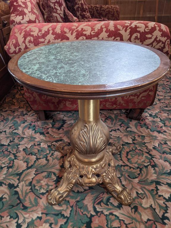 Solid Brass Pedestal Side Table (1 of 5)