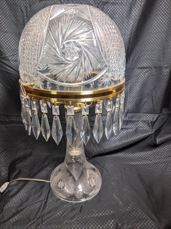 American Brilliant Cut Glass Table Lamp (1 of 5)