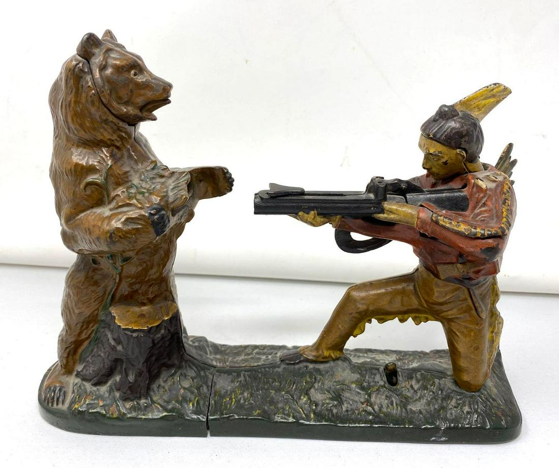 Wrought Iron Native American Hunter and Bear Hunter (1 of 8)