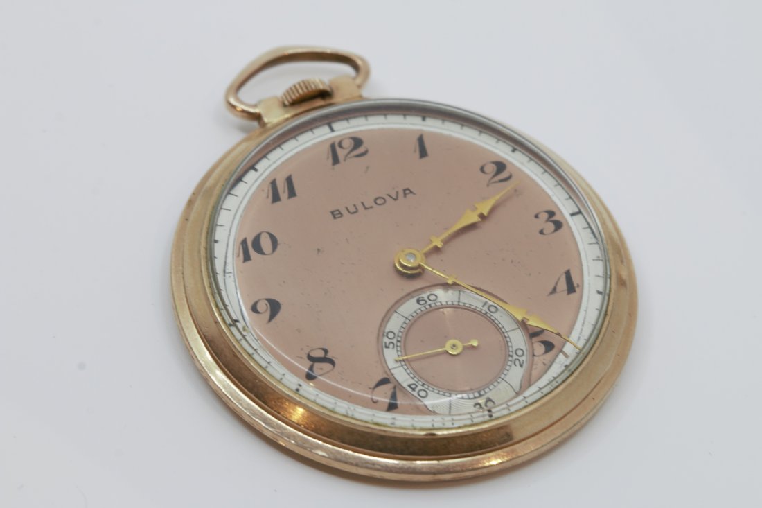 Bulova Pocket Watch: Montre de poche Bulova, 17 jewels, Boitier plaquÃ© or , Bulova pocket watch, 17 jewels, Gold filled case
