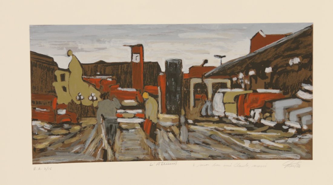 Huot, Pierre, 1946-, L'Atrium: SÃ©rigraphie sur papier, E.A, 2/15, signÃ©e en bas Ã droite PHuot Serigraph on paper, E.A, 2/15, signed on lower right PHuot 8" x 16" 20.32 x 40.64 cm