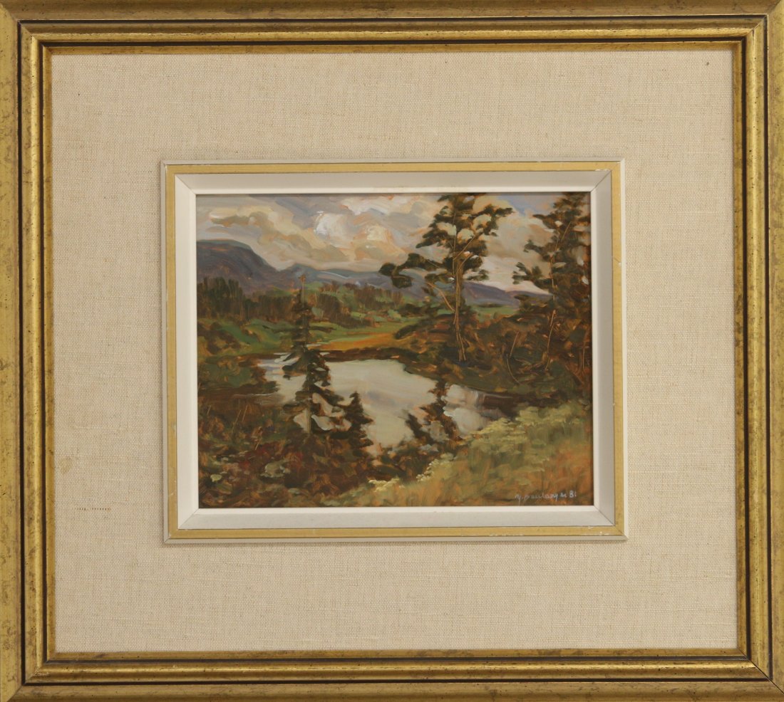 Boulanger, Yvette, 1932-2015, Mont Tremblant, (1981): Huile sur isorel, signÃ©e et datÃ©e en bas Ã droite Y. Boulanger 81 Oil on hardboard, signed and dated on lower right Y. Boulanger 81 8" x 10" 20.32 x 25.40 cm