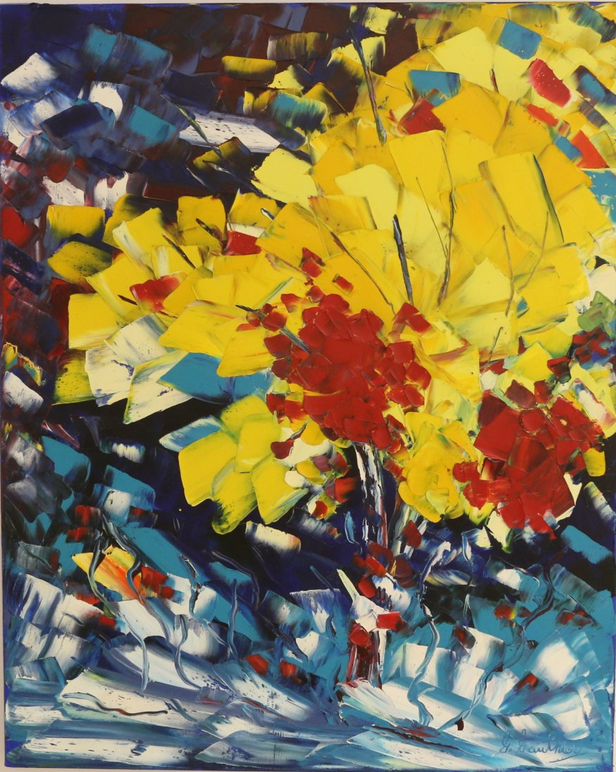 Gauthier, Gaetan , 1936-, Melange de jaune: Acrylique sur toile, signÃ©e en bas Ã droite G. Gauthier Acrylic on canvas, signed on lower right G. Gauthier 30" x 24" 76.20 x 60.96 cm
