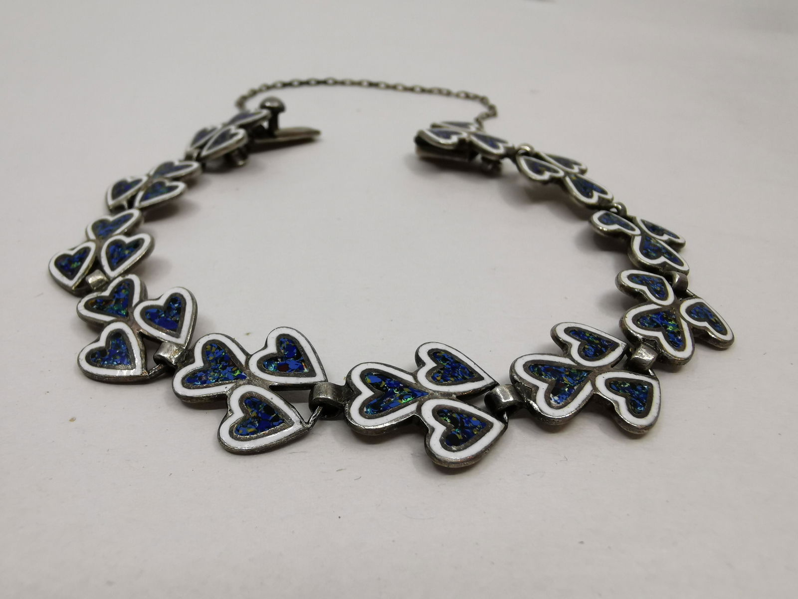 Margot de Taxco Sterling silver enameled bracelet: Artist: Margot de Taxco Mexico Title: Margot de Taxco Sterling silver enameled bracelet Description (FR): Bracelet en argent sterling emaille, signe a l'interieur " Margot de Taxco Sterling 5666" Desc