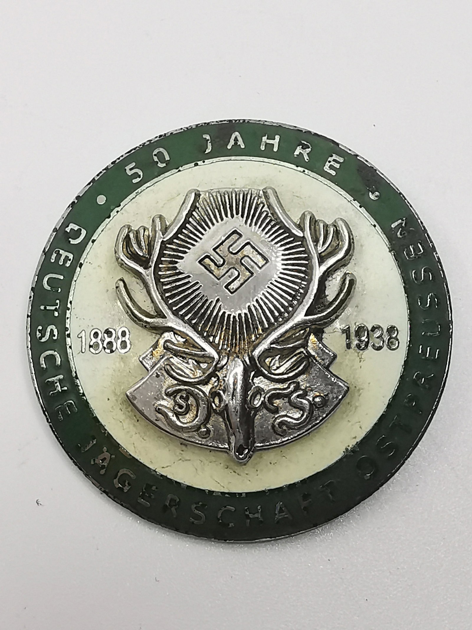 50 years of German hunters in East Prussia pin: Title: 50 years of German hunters in East Prussia pin (1888-1938) Description (FR): Pin's 50 ans de chasseurs allemands en Prusse orientale (1888-1938) Description (ENG): 50 years of German hunters in
