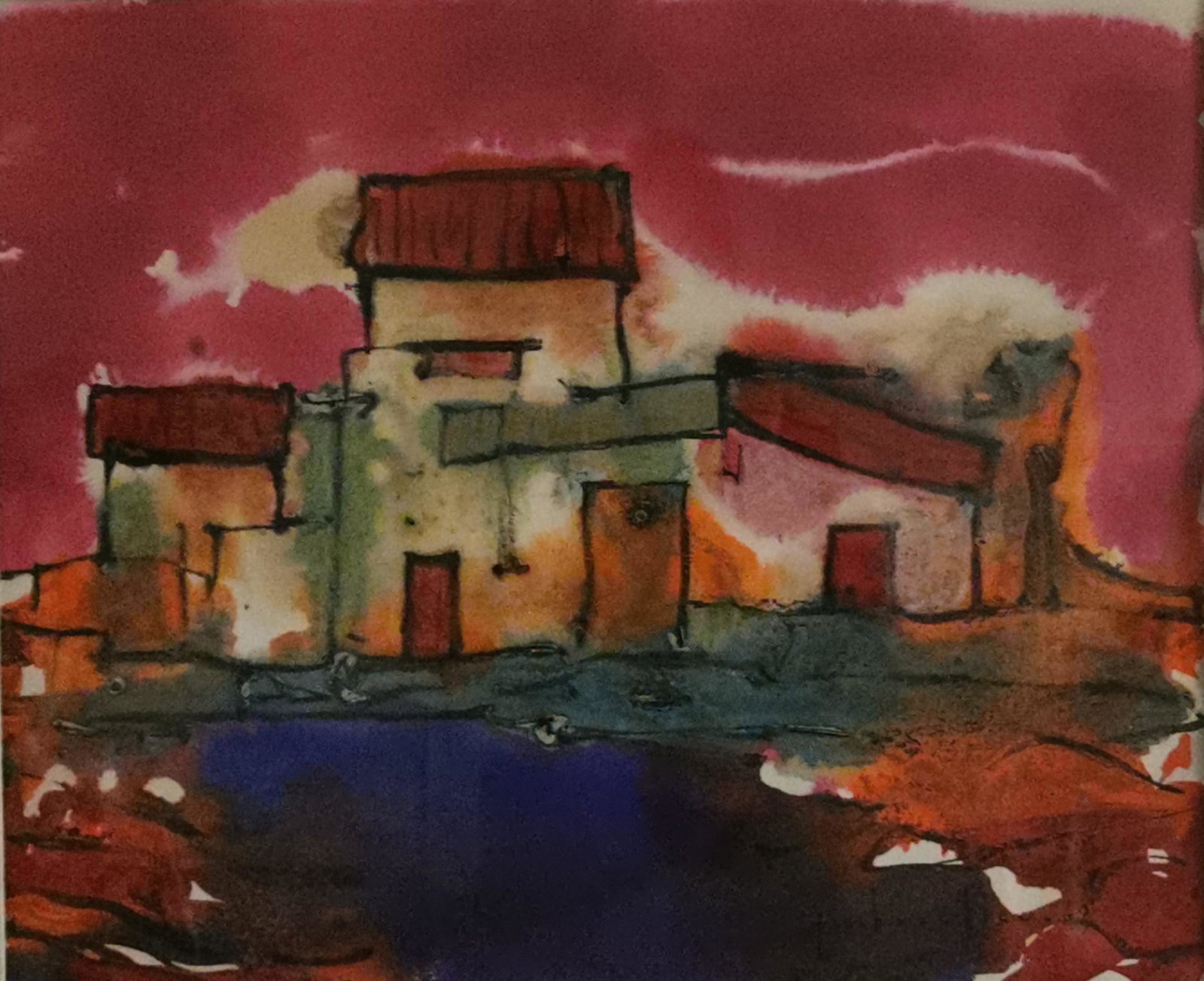 Beaulieu, Paul-Vanier (1910-1996) Maison (1969): Artist: Beaulieu, Paul-Vanier (1910-1996) Title: Maison (1969) Description (FR): Aquarelle sur papier, signee et datee en bas a droite P.V. Beaulieu 69 Description (ENG): Watercolour on paper, signed
