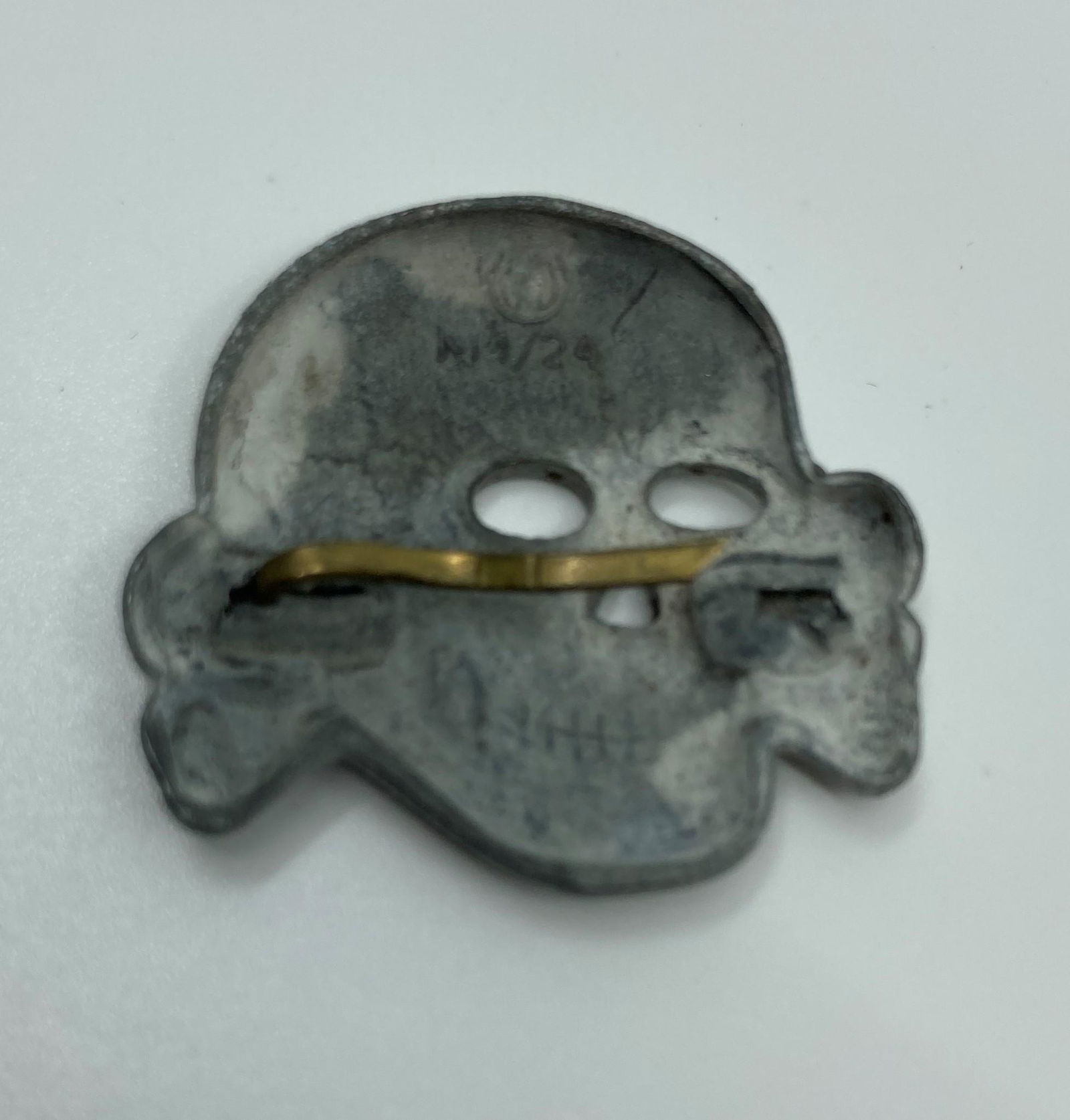 German WWII Second Pattern Waffen SS Cap Skull Insignia - 2