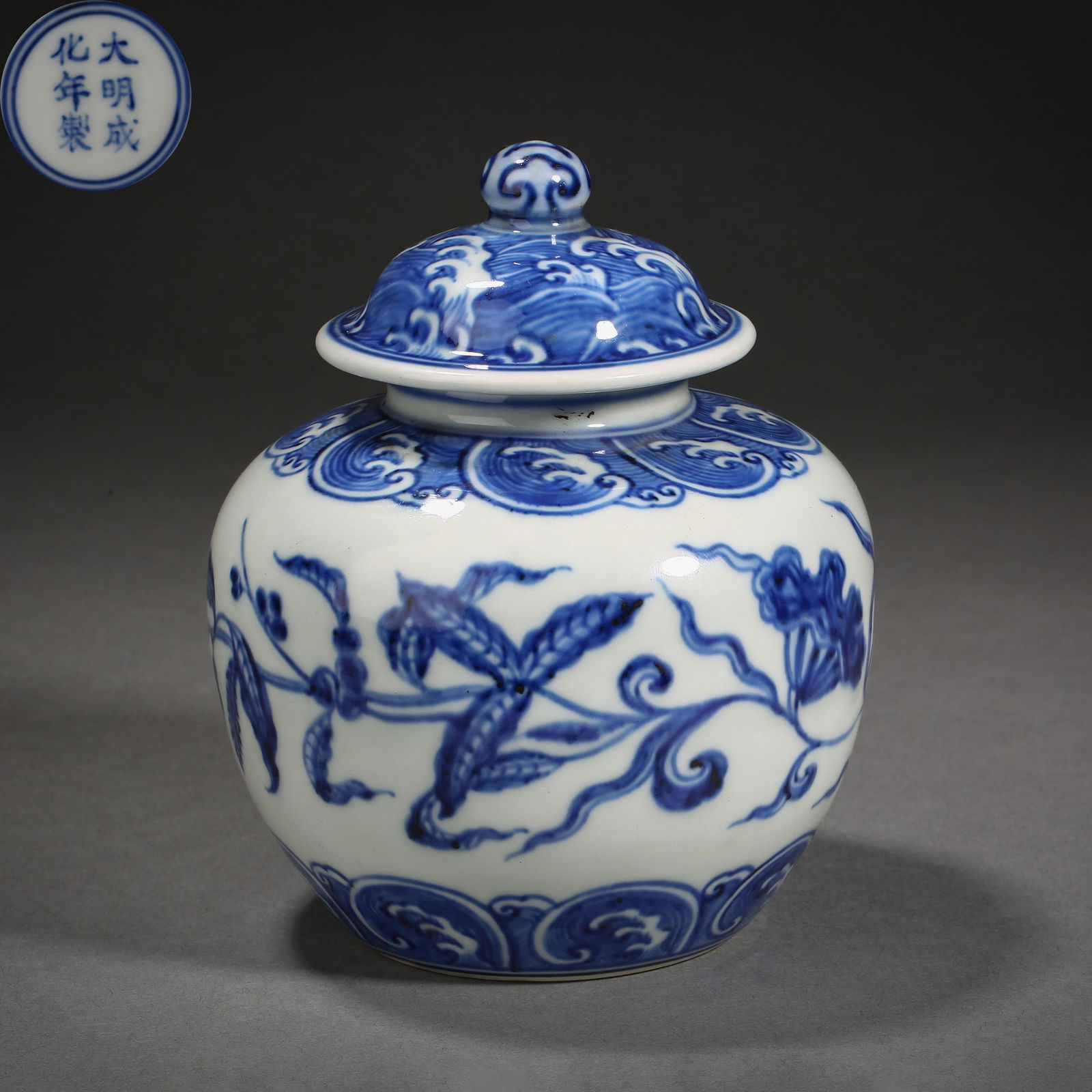 Ming Dynasty of China,Blue and White Flower Covered Jar (1 of 11)