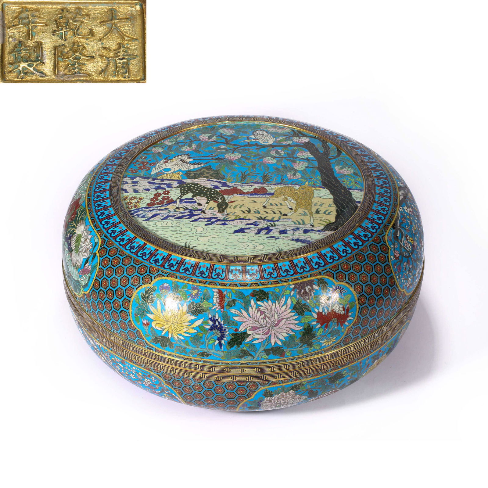 Qing Dynasty of China,Cloisonne Flower Powder Box (1 of 13)