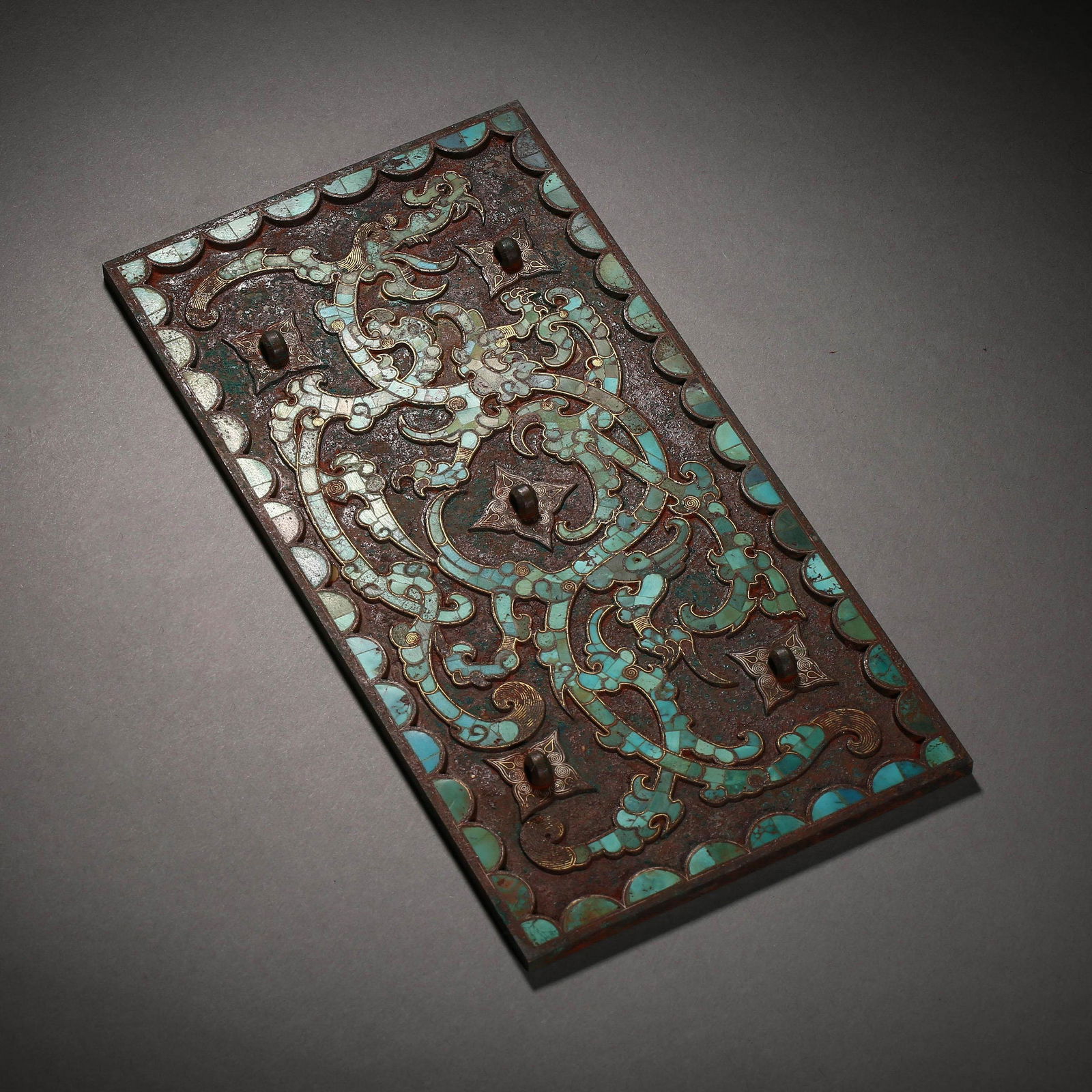 Han Dynasty of China,Turquoise Inlaid Copper Mirror (1 of 10)