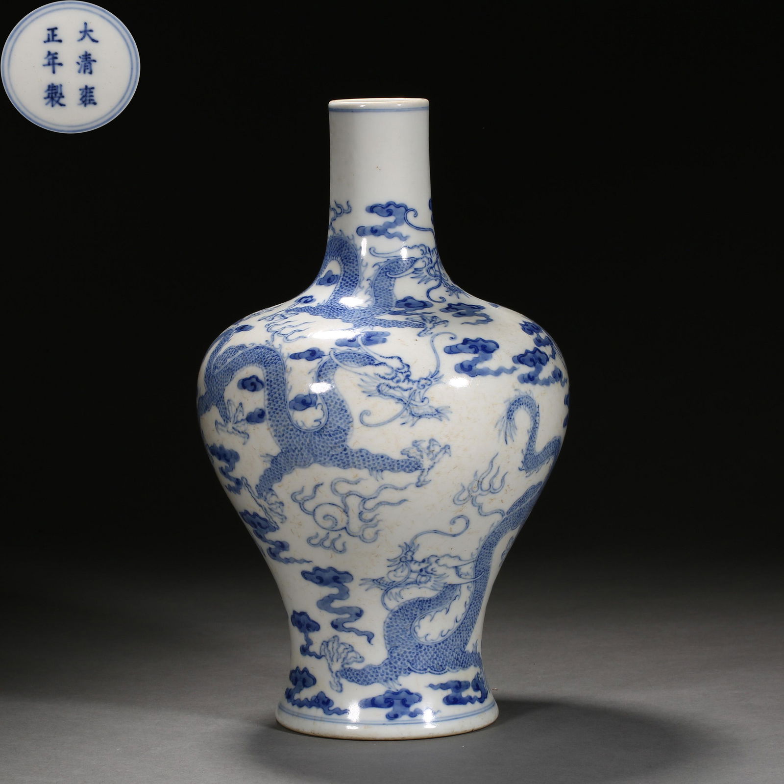Qing Dynasty of China,Blue and White Dragon Pattern Bottle (1 of 10)