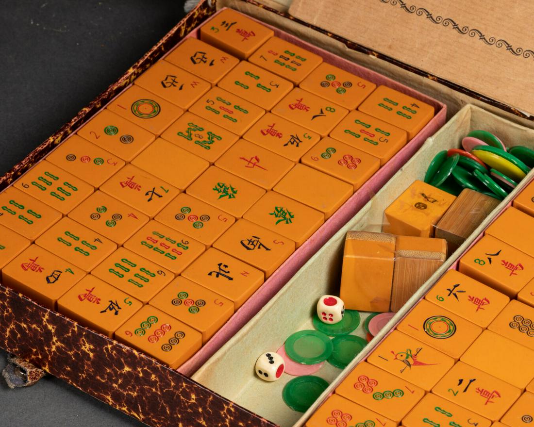 CHINE: JEUX de MAHJONG Avec son livret de rÃ¨gle, dans une boÃ®te en carton
