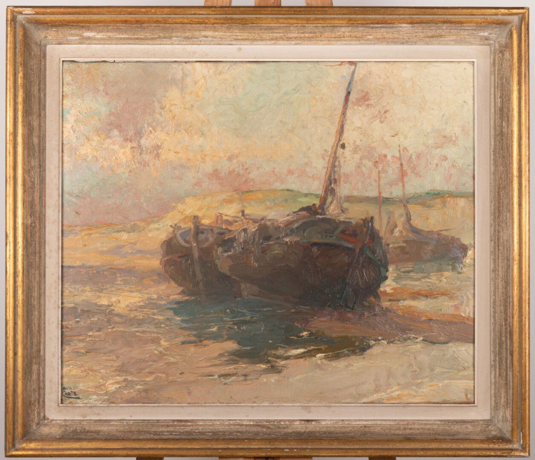 Anto CARTE (1886-1954): Marine Huile sur toile SignÃ© et datÃ© 1911 (?) en bas Ã gauche H. 49 cm - L. 61 cm