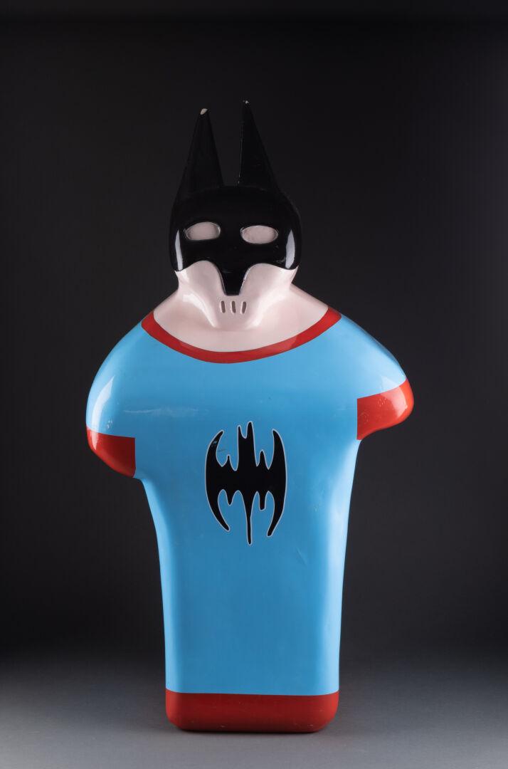 Fabien VERSCHAERE (1975): Batman Résine polychrome H. 78 cm Usures, choc en partie haute