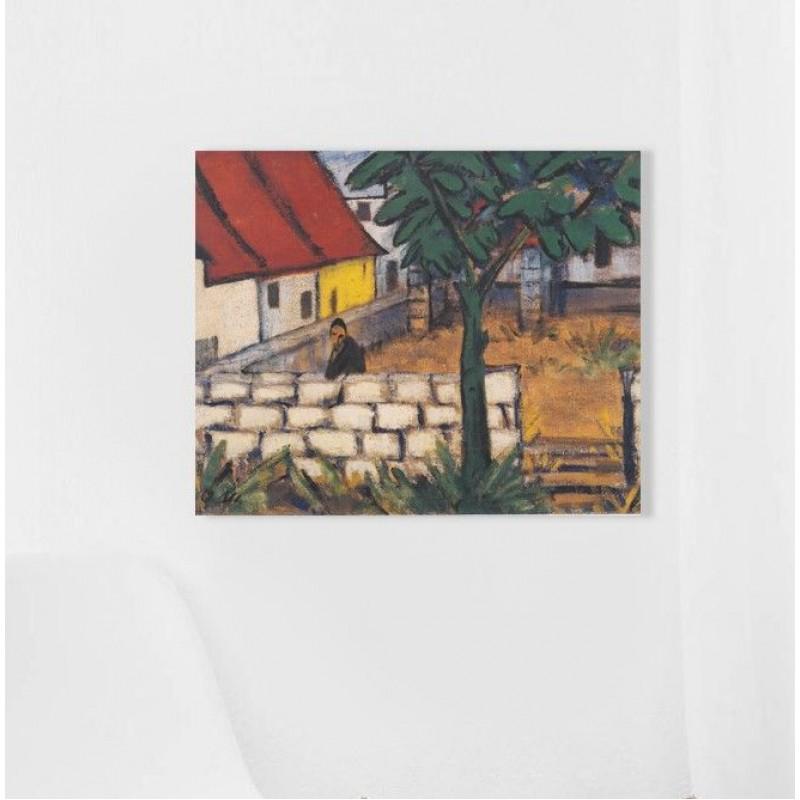 After OTTO MUELLER "Farm in France" painting canvas not oil printed on canvas: In the style of OTTO MUELLER (1874 - 1930) Ready to be hang on the wall. SUPPORT UKRAINE! Read more below. Canvas on the wooden underframe. Medium: printed on canvas panel. Diagonal: 28" or 71,1 cm. S