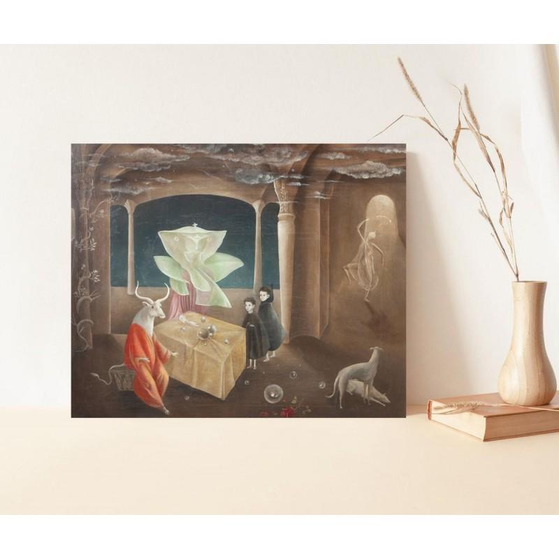 After LEONORA CARRINGTON "And Then We Saw the Daughter of the Minotaur" painting canvas not oil (1 of 2)