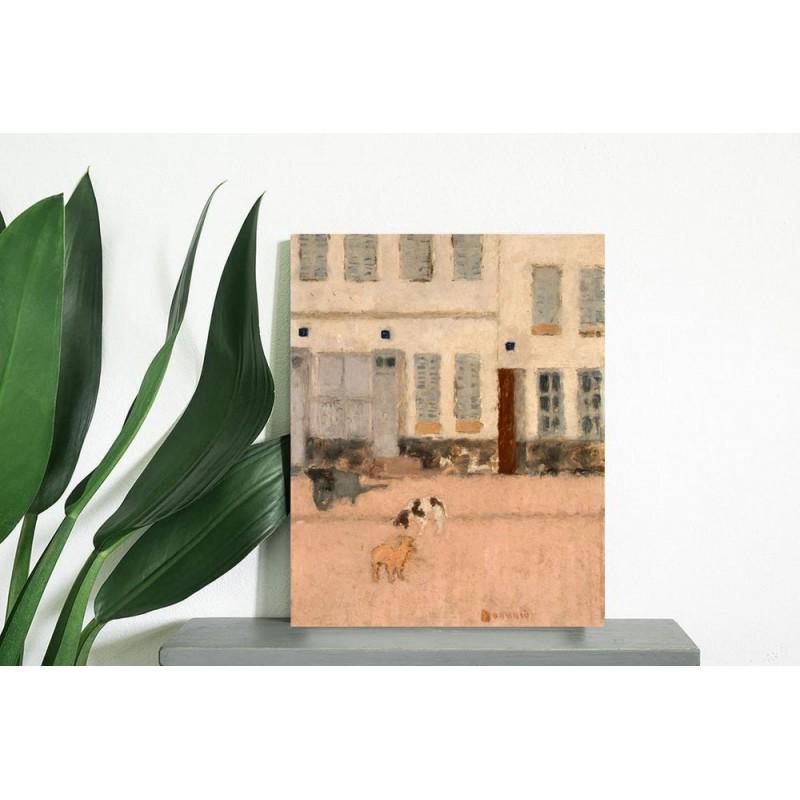 After PIERRE BONNARD "Two Dogs in a Deserted Street" painting canvas not oil printed on canvas (1 of 2)