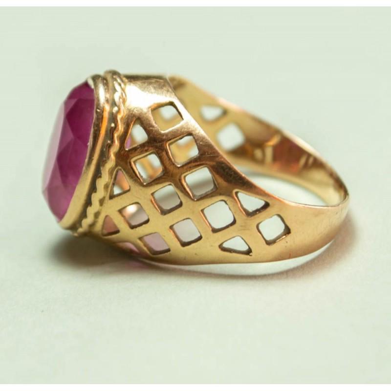 Vintage 14K gold ring with ruby 5.9 gr. (1 of 7)