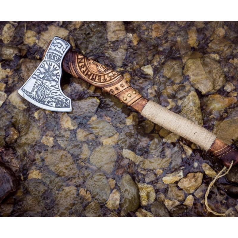 Viking tomahawk hunting hatchet axe steel wood work: Viking Axe "Wooden". The axe is one of the first human-made tools. Simplicity of perfection is the very word used to describe viking axes. The ax has great impact power, it cuts through armor with eas