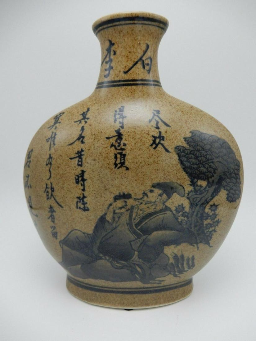 Handpainted vase pot porcelain bowl flask glazed art
