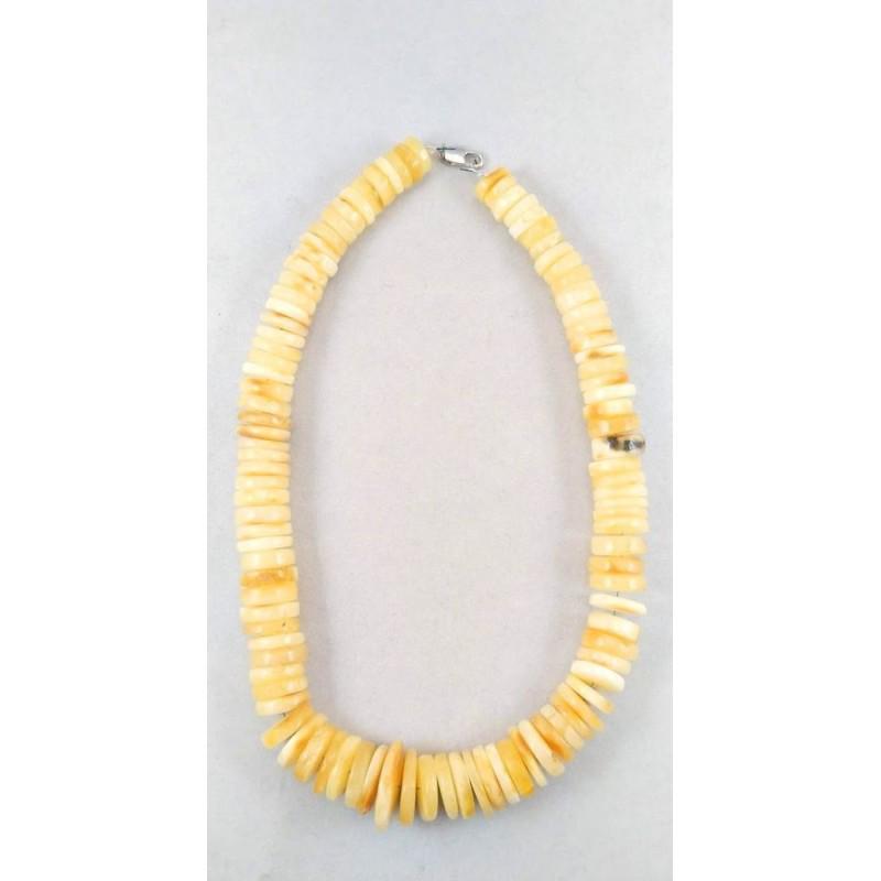 79 gram Necklace from 100% natural Baltic amber button: Weight: 79 gram (2.78 oz.) Beads size: 11-23 mm.Length: 450 mm Stone: 100% natural Baltic amberTreatment: noCondition: as on the photo (please check condition, can be amber damage)Tested 100% natural 