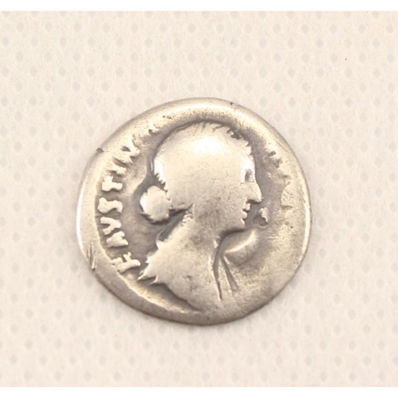 Coin denarius of ancient Rome Faustina II silver (1 of 7)
