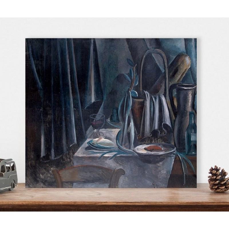 ANDRE DERAIN "Still Life" painting canvas not oil printed on canvas: ANDRE DERAIN (1880 - 1954) Ready to be hang on the wall. Canvas on the wooden underframe. Medium: printed on canvas panel. Diagonal: 20,9" or 53,2 cm. Size: 15,7" x 13,8" (in) or 40 x 35 cm. Date: c.