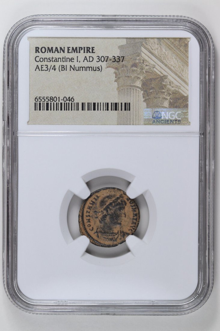 Authentic Roman Coin Nummus of Constantine I Great (1 of 2)