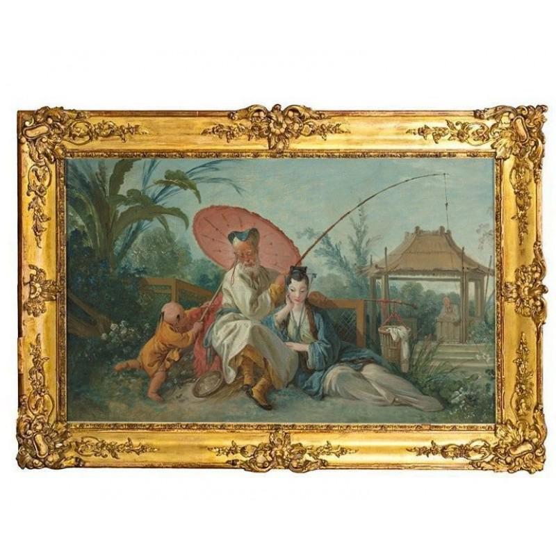 30" FRANCOIS BOUCHER "Chinoiserie" painting art printed on canvas (1 of 2)