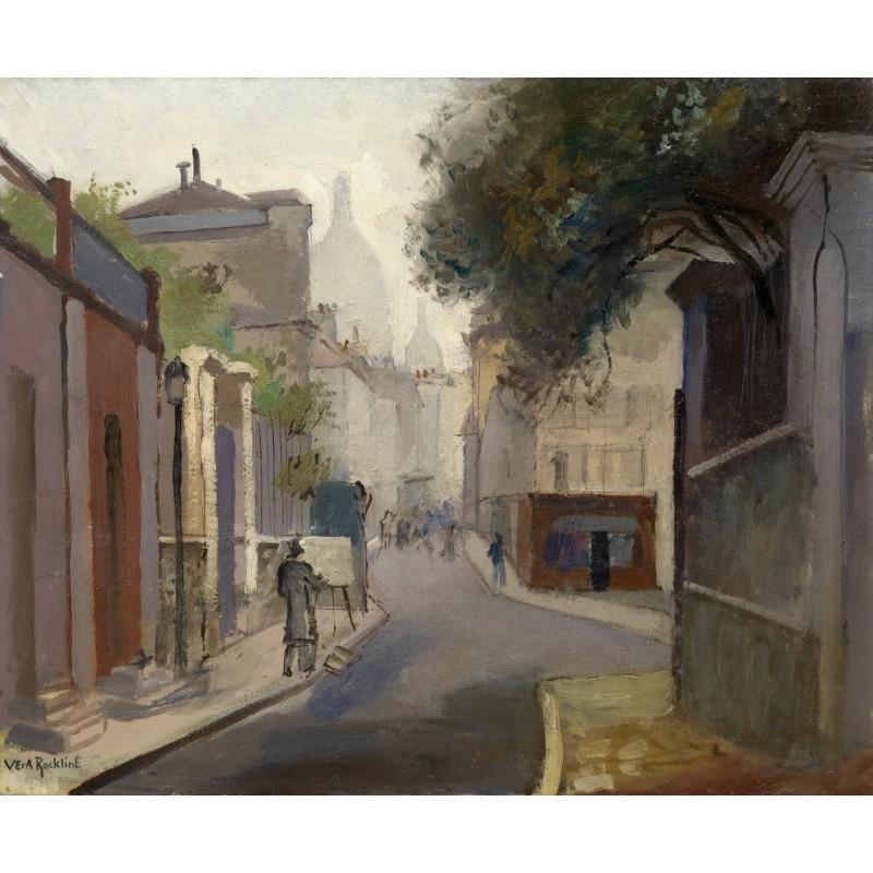 VERA ROCKLINE "Parisian street" printed on canvas: VERA ROCKLINE (1896-1934) PARISIAN STREET Ready to be hang on the wall. Canvas on the wooden frame !Medium: printed on canvas panel. Size: 15,7 x 19,6 (inch) or 40 x 50 cm. Date: 1896-1934Please note