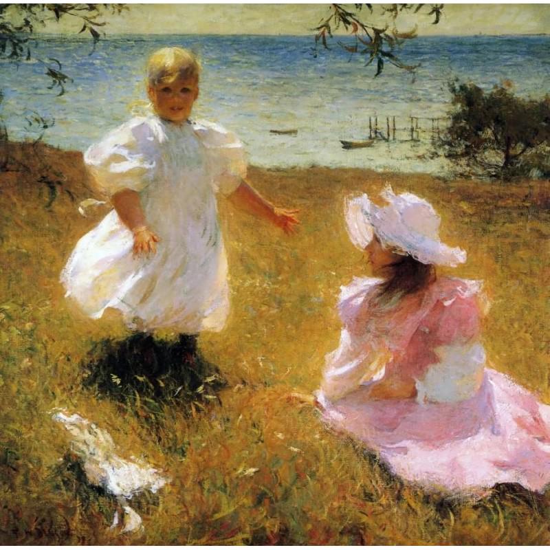 FRANK W.BENSON "The sisters" print on canvas not oil (1 of 1)