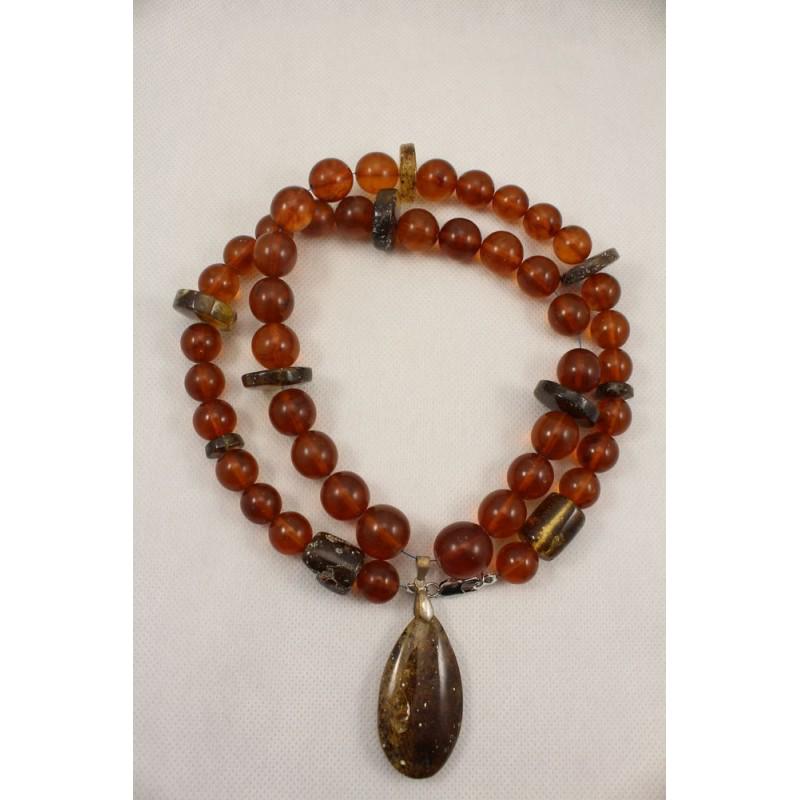 96g Baltic amber, necklace and pendant cognac black color: Weight: 96 gram (3.38 oz) Beads size: 11-22 mm Length: 730 mm Pendant size: 8x24x62 mm Stone: 100% natural Baltic amber Treatment: no Condition: as on the photo (please check condition, can be amber d