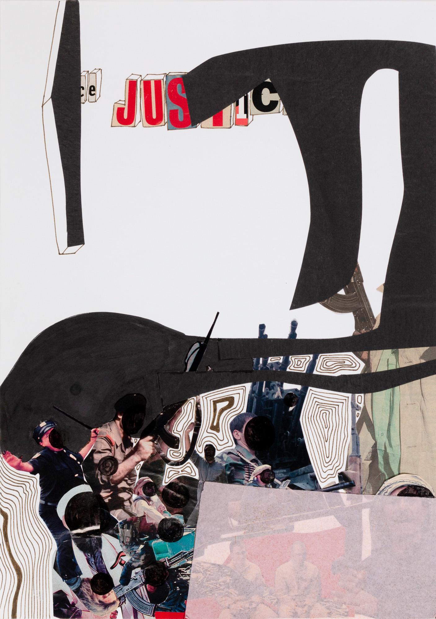 Tobias Rehberger (1966 Esslingen - lebt in Frankfurt a.M.): no. no. no! XI. 2006. Collage und Filzstift auf Papier. 42 x 29,6 cm. Im Objektrahmen freigestellt und unter Glas gerahmt: 47 x 34,3 cm. Verso ein Etikett der Galerie neugerriemschneider, Berlin. Prov