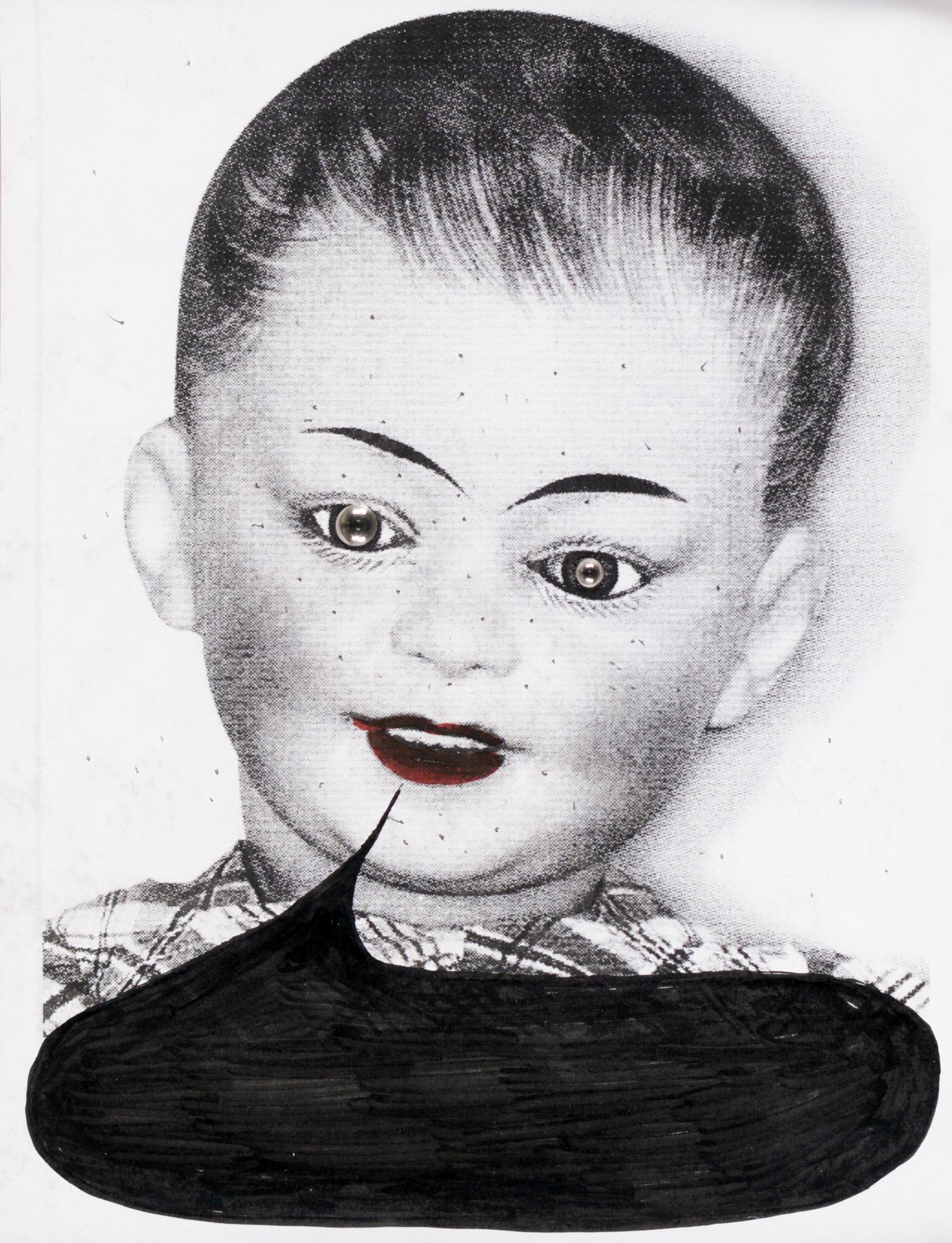 Thomas Zipp (1966 Heppenheim - lebt in Berlin): PPT #2. 2009. Mixed Media auf Papier. Verso auf dem Rahmen mit Filzstift signiert, betitelt und datiert: Thomas Zipp, PPT #2, 09. 27 x 21 cm. Im Kuenstlerobjektrahmen freigestellt und unter Glas gerah