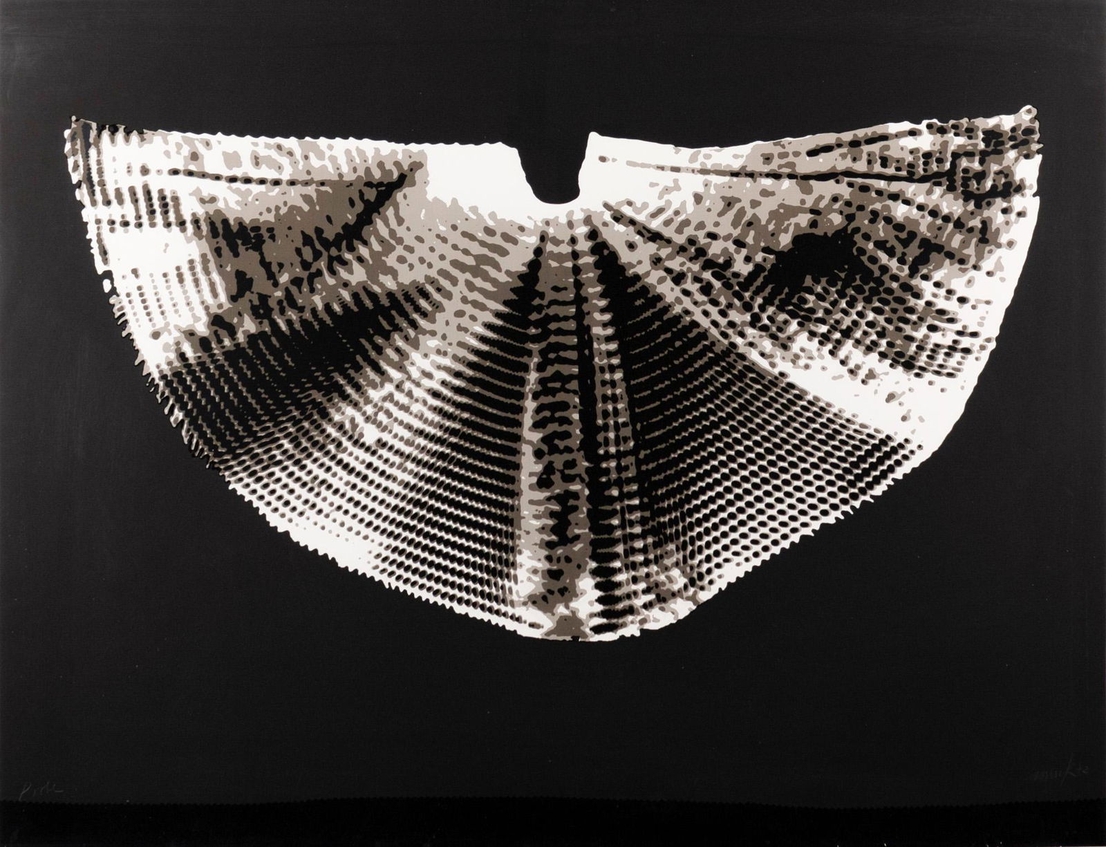 Heinz Mack (1931 Lollar - lebt in Moenchengladbach und Ibiza): Licht und Schattenfluegel. 1972. Farbserigrafie auf beschichtetem Papier. Am unteren Blattrand signiert, datiert und nummeriert: Mack, 72, Probe. Blattmass: 70 x 100 cm. Unter Glas gerahmt: 73 x 103 c