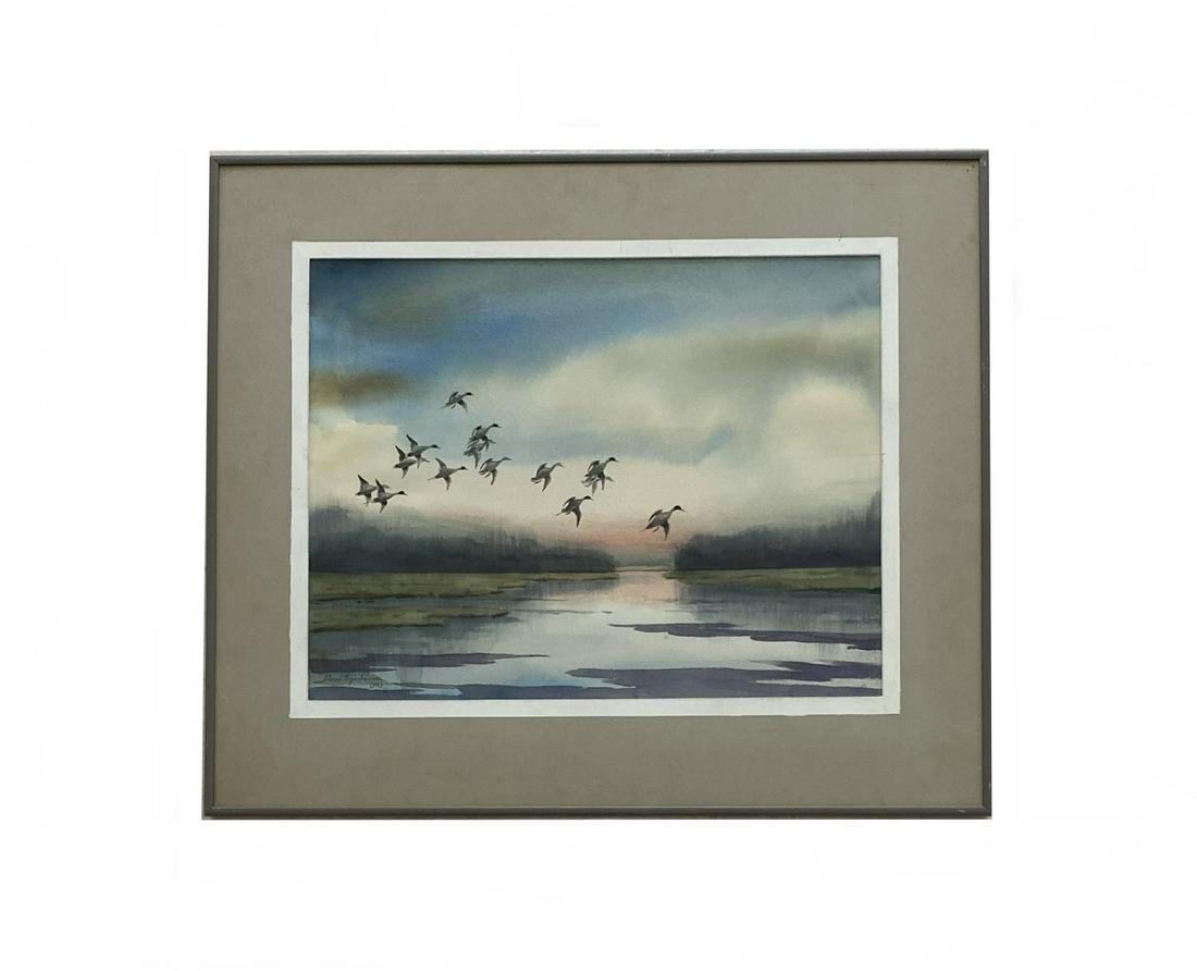 David Hagerbaumer (1921 - 2014) "Mallards in Flight " (1 of 3)