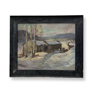 Arthur Meltzer (1893 - 1989) American ( WINTER): Arthur Meltzer (1893 - 1989) oil on Masonite , Signed , measures 12.5 x 15.5 ( with frame 16.5 x 19.5 )