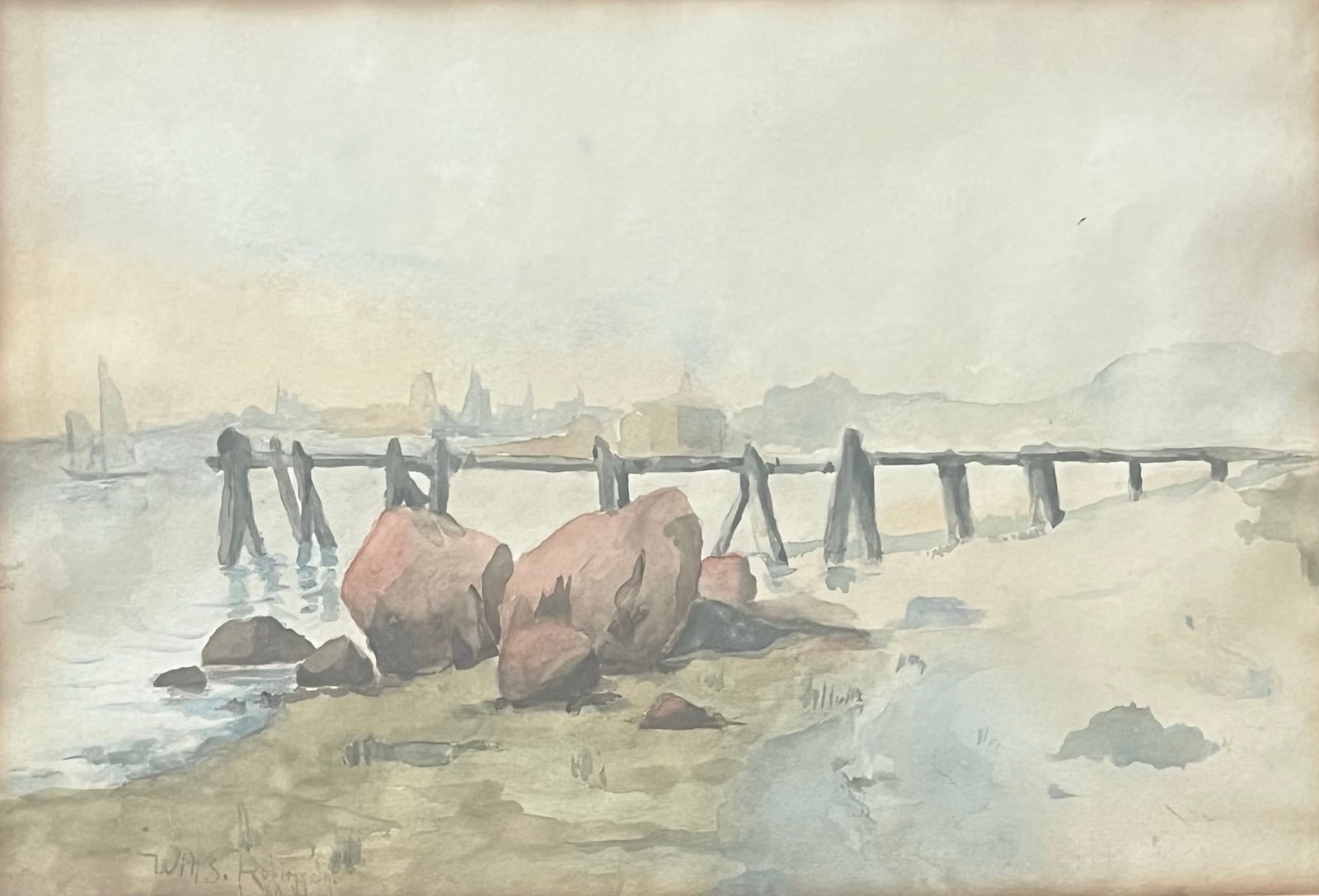 William Smith Robinson (1861 - 1945): William Smith Robinson (1861 - 1945) watercolor on paper, signed lower left, measures 10.5 x 15 and 16.5 x 21 inches w/frame.