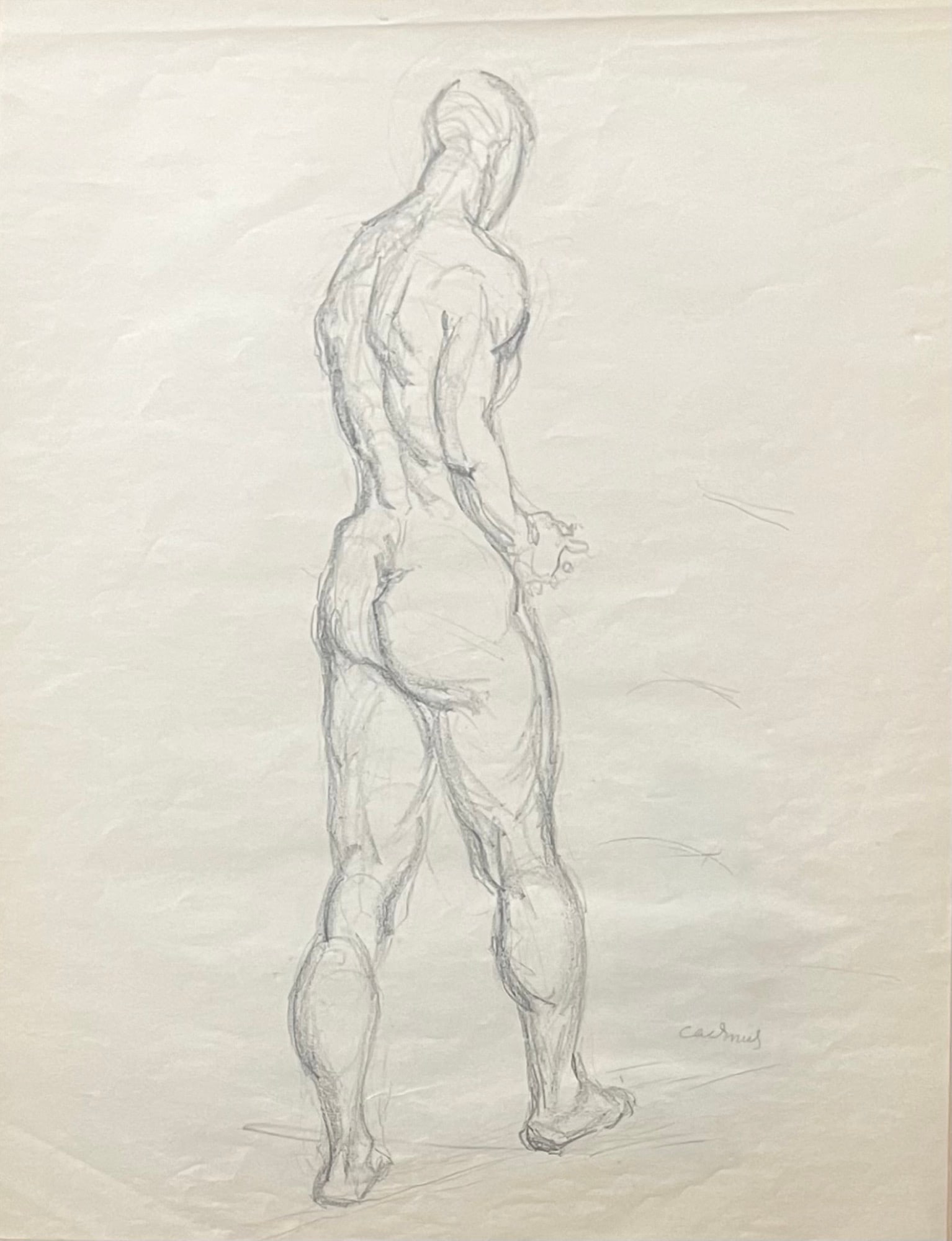 Paul Cadmus (1904 - 1999) American: Paul Cadmus (1904 - 1999) Pencil on paper, signed lower right, measures 22 x 17 and 29.5 x 25 inches w/frame