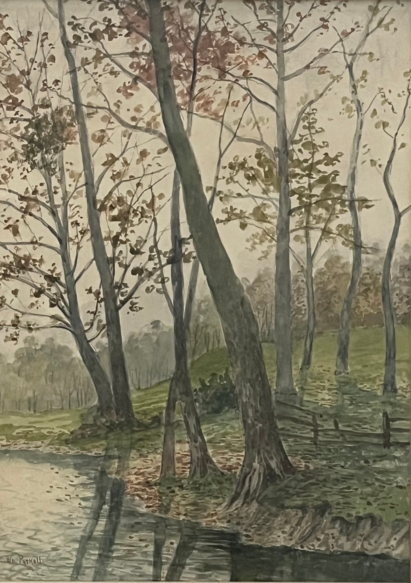 William Frederick Paskell (1866 - 1951) American: William Frederick Paskell (1866 - 1951) Watercolor on paper, signed lower left 19 x 13 and 25.5 x 20.5 inches w/frame.