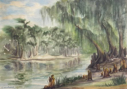 Ellsworth Woodward (1861 - 1939) American: Ellsworth Woodward (1861 - 1939) Watercolor on paper signed lower left, measures 12 x 17 and 19.5 x 24.5 inches w/frame.