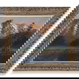 Robert William Wood (1889 - 1979) American/Canada: Robert William Wood (1889 - 1979) Oil on canvas, signed lower left, measures 18 x 12 and 24 x 28.5 inches w/frame.