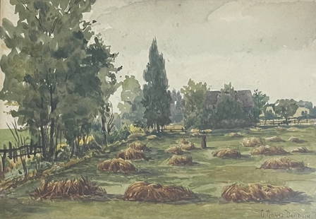 Charles Grant Davidson (1865 - 1945) American: Charles Grant Davidson (1865 - 1945) Watercolor on paper, signed, measures 7 x 10 and. 12.5 x 15 inches.