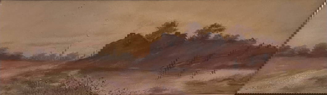James Brade Sword (1839 - 1915) American: James Brade Sword (1839 - 1915) watercolor, signed, measures 5 x 15.5 inches and 10 x 21 inches w/frame.